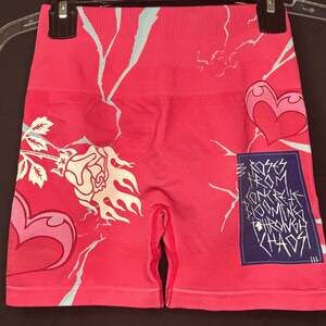 Civil Regime Hearts Eclipse Kelly Seamless Biker Shorts in Pink/Blue